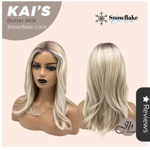 JBEXTENSION 18 Inches Butter Milk Pre-Cut Snowflake Lace Frontlace Glueless Wig